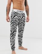 Le Breve Zebra Print Lounge Sweatpants-gray