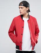 Asos Bomber Jacket In Red - Red