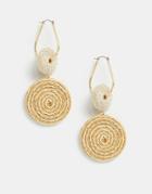 Asos Design Hoop Earrings With Woven Rope Drops In Gold Tone - Gold