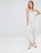 Y.a.s Tall Cami Strap Jersey Relaxed Jumpsuit - Cream