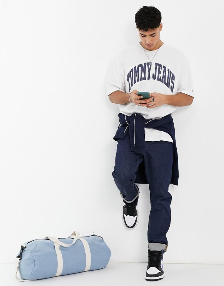 Tommy Jeans Collegiate Logo Oversized T-shirt In White