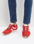 Boss Suede Nylon Mix Sneakers In Red - Red