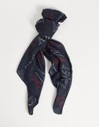 Armani Exchange Printed Scarf In Navy