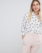 Asos Design Soft Shirt In Crown Print - Multi