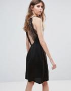 Ichi Cami Dress With Lace Back - Black