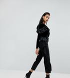River Island Frill Hem Pants - Gray
