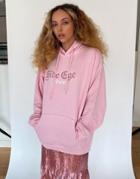 Skinnydip X Jade Thirlwall Relaxed Hoodie With Side Eye Rhinestone Hoodie Two-piece-pink