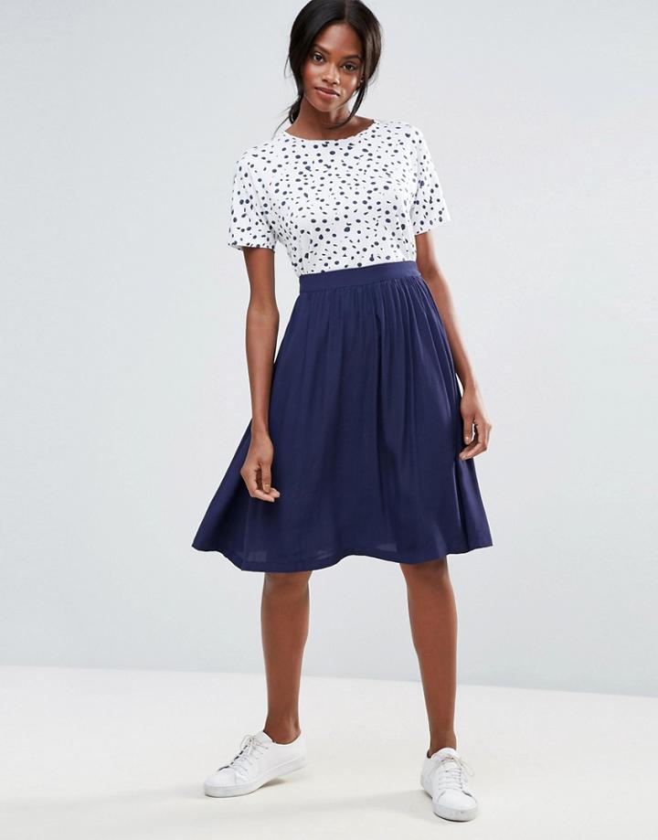Minimum Midi Skater Skirt - Navy