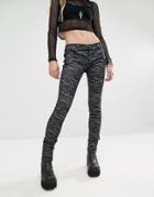 Tripp Nyc Metallic Zebra Print Skinny Jeans - Multi