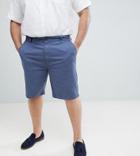 Badrhino Plus Stretch Chino Shorts In Blue - Blue