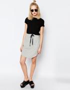 Samsoe & Samsoe Tuersen Mini Skirt In Stripe - Line Blue