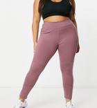 Asos 4505 Curve Icon Legging With Butt-sculpting Seam Detail And Pocket-purple