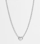 Asos Design Curve Necklace In Simple Heart Charm In Silver Tones