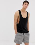 Asos Design Organic Tank With Extreme Racer Back In Black - Black