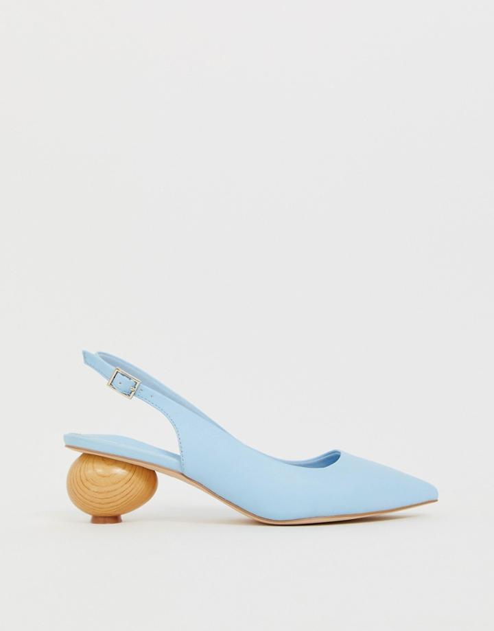 Asos Design Sphere Slingback Ball Heels - Blue