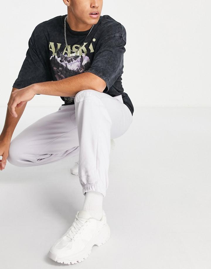 Topman Oversized Future Visions Sweatpants In Lilac - Part Of A Set-purple