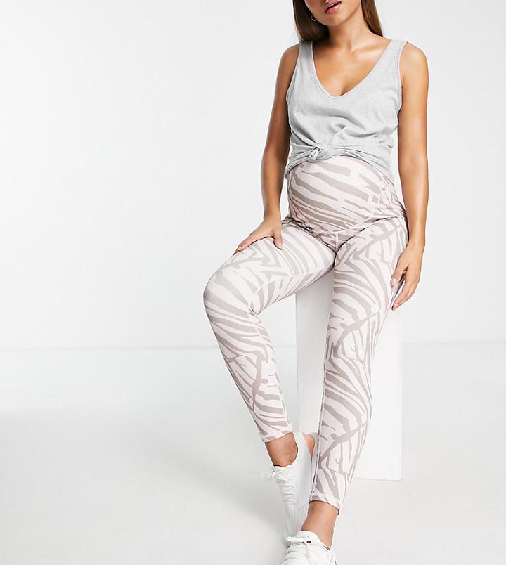 South Beach Maternity Overbump Leggings In Zebra Print-multi