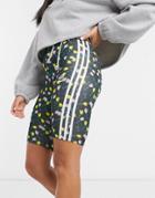Adidas Originals Legging Shorts In Black All-over Print