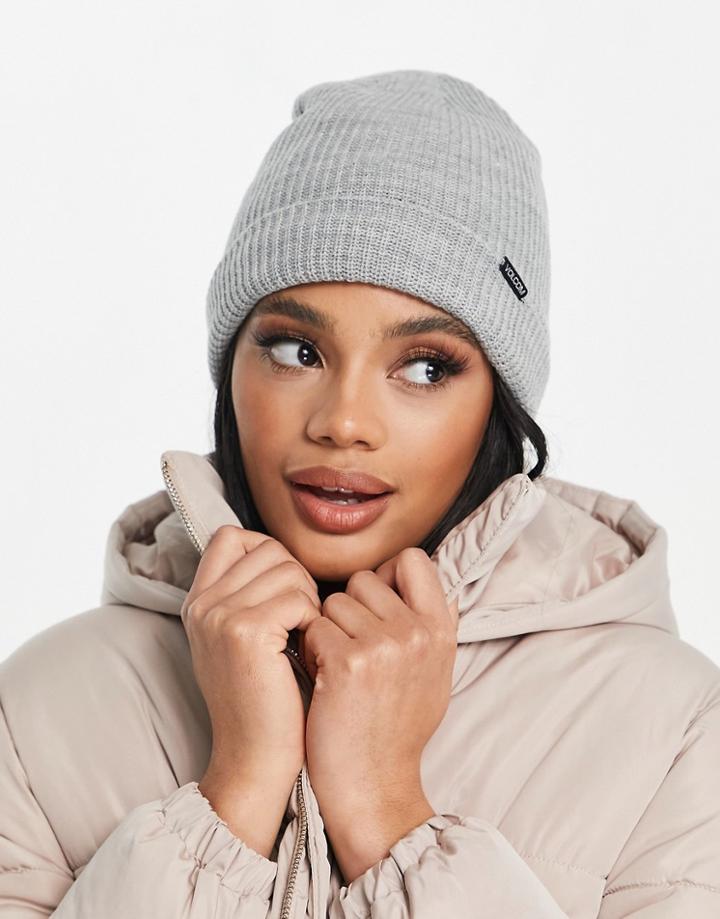 Volcom Polar Lined Beanie In Light Gray