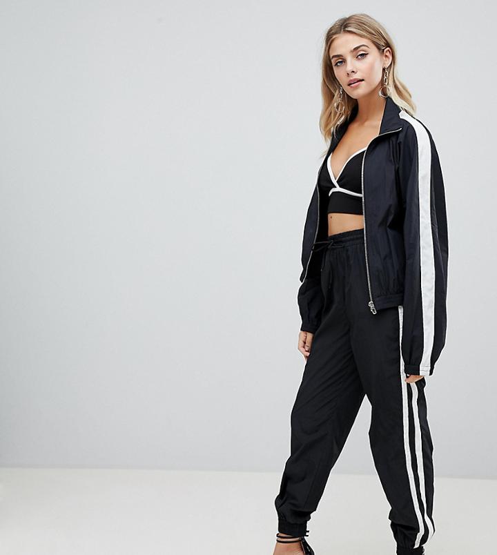 Missguided Side Tape Sweatpants In Black - Black