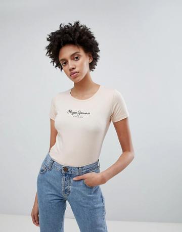 Pepe Jeans Heritage Logo T-shirt - Gray
