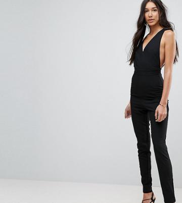 Vesper Tall Open Back Tailored Jumpsuit-black