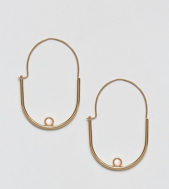Asos Oval Hoop Earrings - Gold