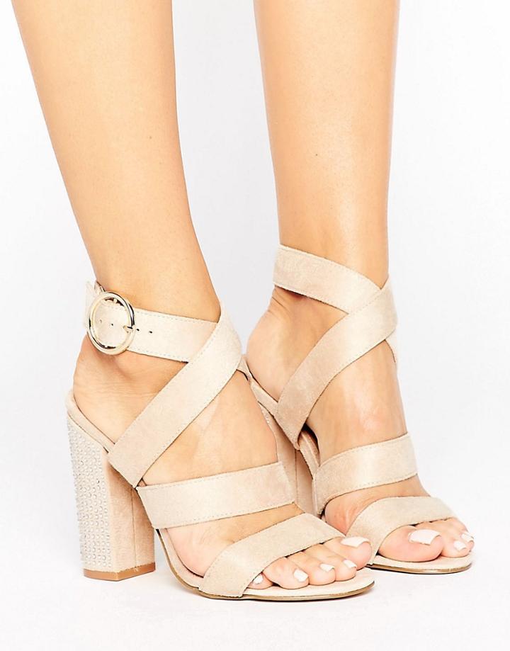 Truffle Collection Strappy Block Heel Sandal - Copper
