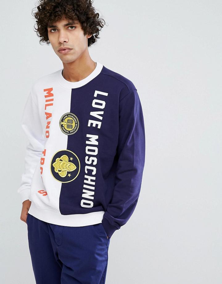 Love Moschino Embroidered Logo Sweatshirt - Navy