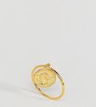 Asos Gold Plated Sterling Silver Vintage Style Coin Charm Ring - Gold