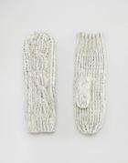 Alice Hannah Sparkle Cable Mittens - Cream
