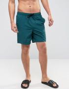 Asos Swim Shorts In Teal Mid Length - Green