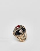 Asos Design Statement Dome Jewel Ring - Gold