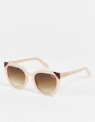 Quay Noosa Cat Eye Sunglasses In Pink With Tort Corners