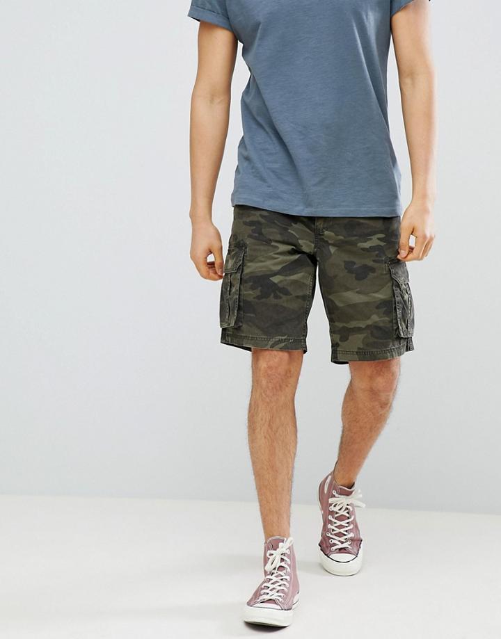 Next Cargo Shorts In Camo - Brown