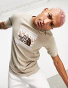 The North Face Nse Box Back Print T-shirt In Beige-brown