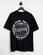 The Couture Club T-shirt In Black With Worldwide Chest And Back Print