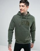 The North Face Drew Peak Hoodie Large Logo In Green - Green