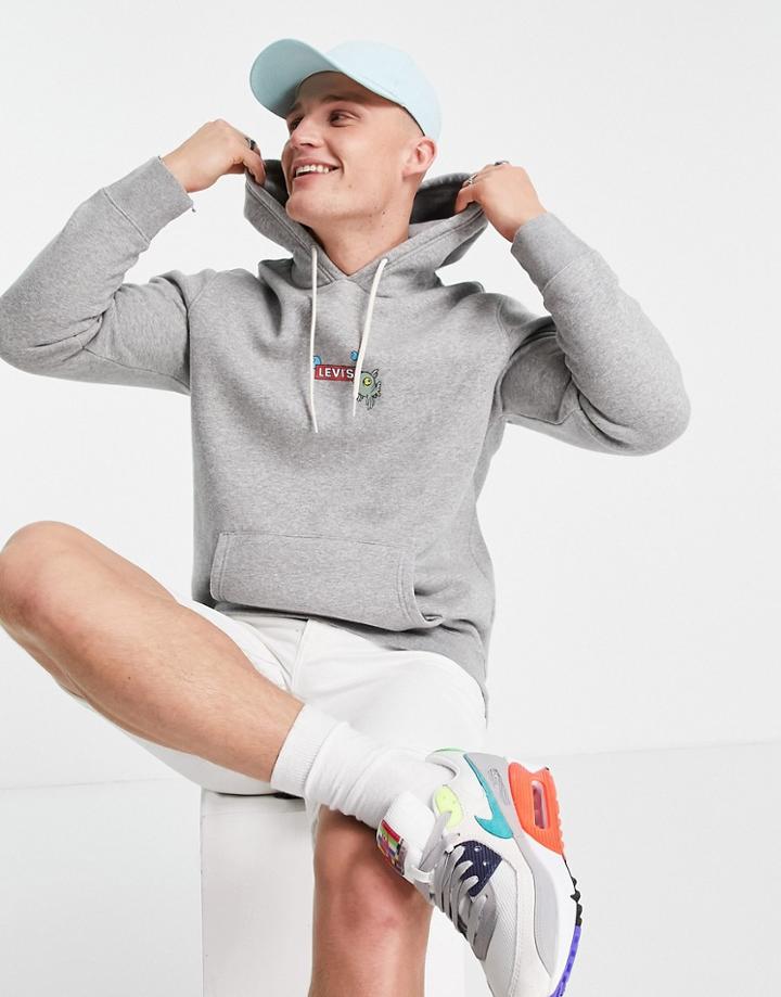 Levi's Chest Boxtab Critter Logo Hoodie In Heather Gray-grey