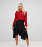 Vero Moda Tall Hanky Hem Skirt - Black