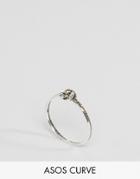 Asos Curve Sterling Silver Knot Chain Ring - Silver