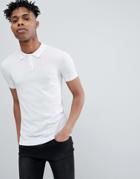 Asos Design Knitted Muscle Fit Polo In White - White