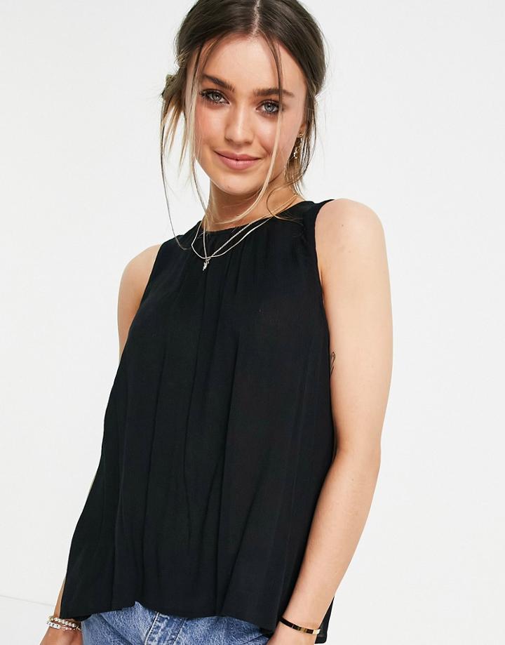 Asos Design Smock Crinkle Cami In Black