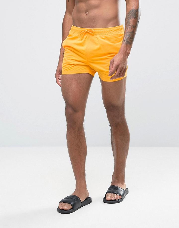 Asos Swim Shorts In Yellow Short Length - Yellow