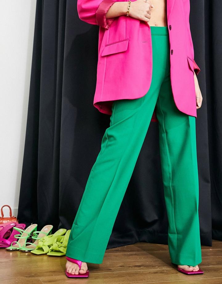 Envii Highwaist Wide Leg Pants In Bold Green - Part Of A Set