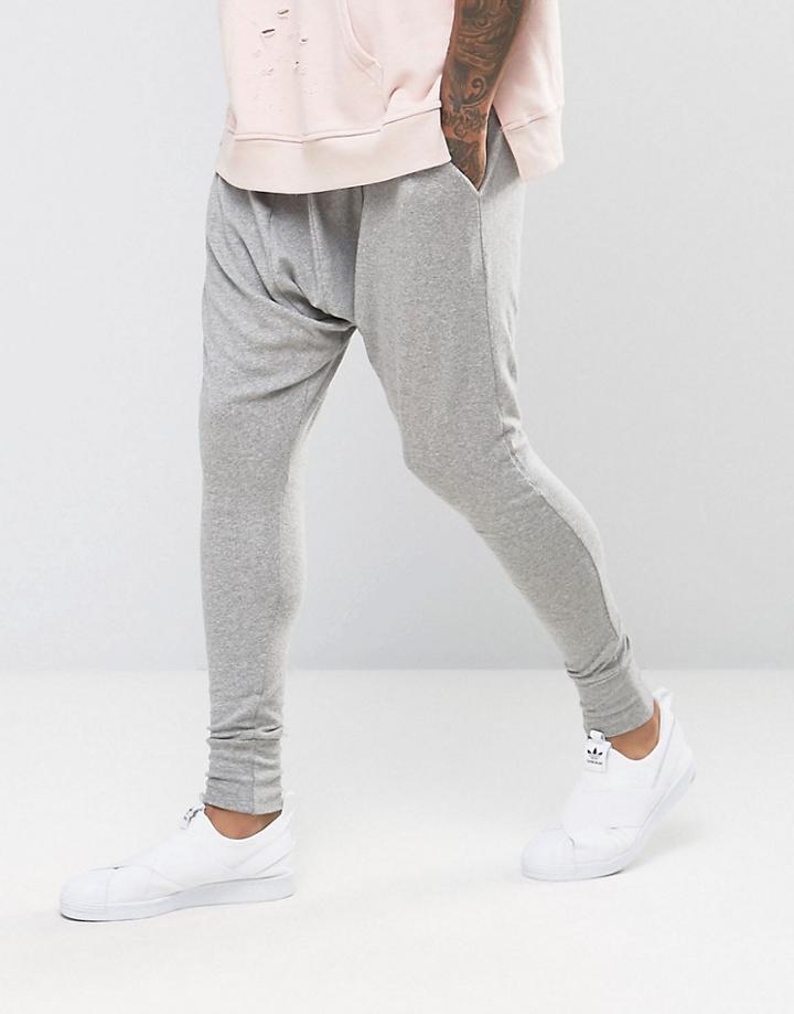 Sixth June Slouchy Skinny Joggers With Drop Crotch - Gray