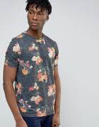 Asos T-shirt With Fish All Over Print In Navy - Navy