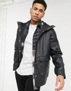 Herschel Supply Co Hooded Pocket Rain Parka Jacket-black