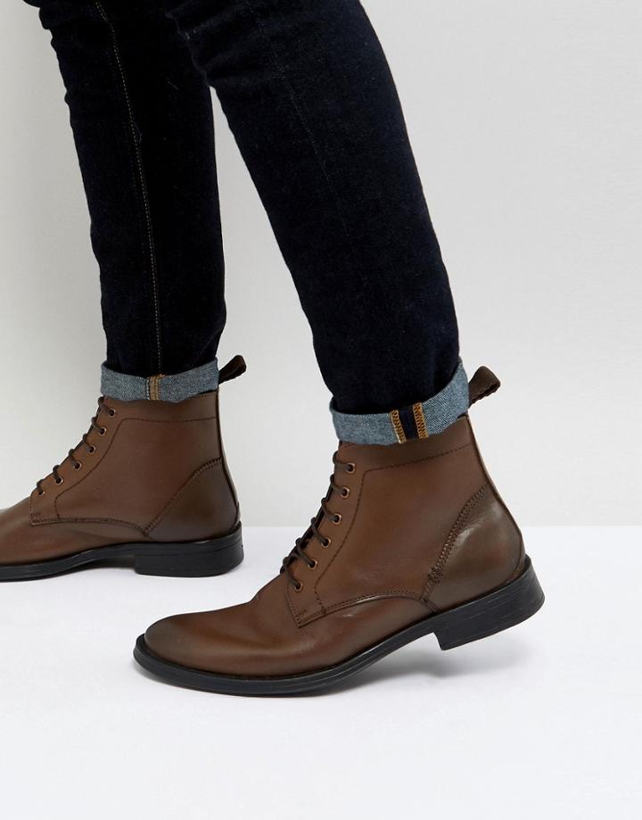 Dead Vintage Lace Up Boots In Brown