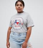 Daisy Street Plus Relaxed T-shirt With Vintage Texas Print - Gray